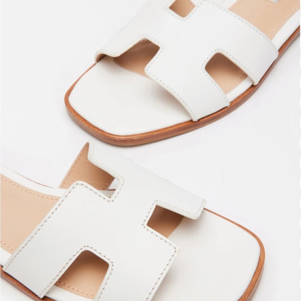 Steve Madden Hadyn White Slide Sandals